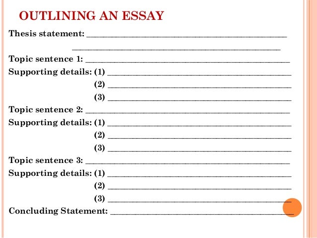 essay with topic sentence and supporting details